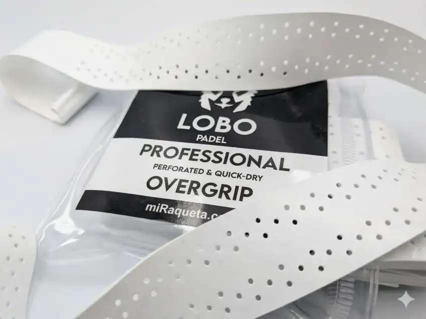 LOBO Padel · overgrip perforado blanco, 3 unidades · fotografía 2